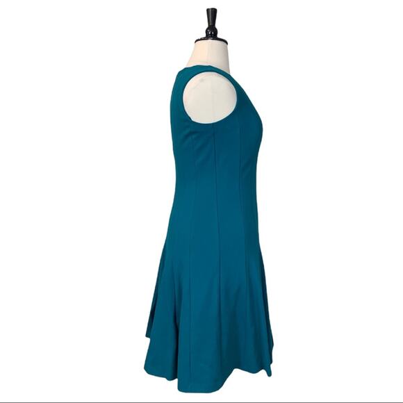 Lands’ End Teal Green/Blue Seamed Sleeveless Fit Flare Ponte Dress Size 14 - Picture 3 of 11